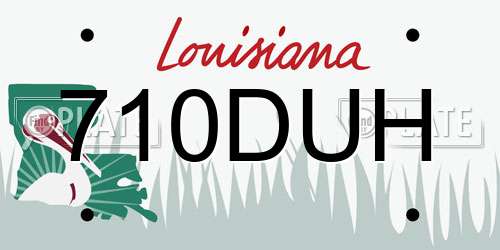 710DUH Louisiana License Plate