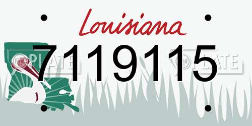 7119115 Louisiana License Plate