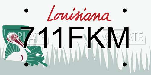 711FKM Louisiana License Plate