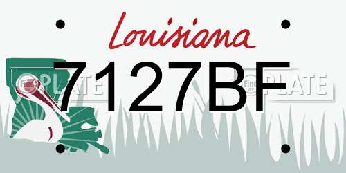 7127BF Louisiana License Plate