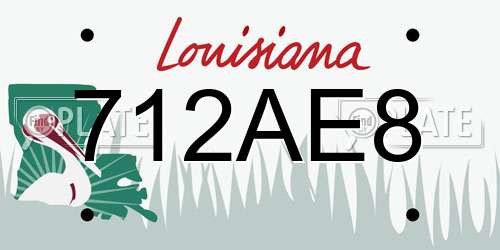 712AE8 Louisiana License Plate