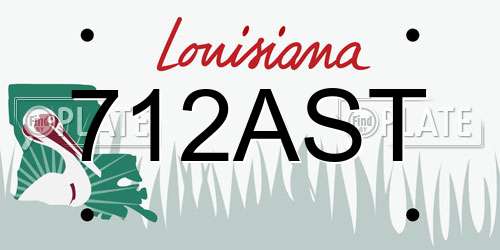 712AST Louisiana License Plate