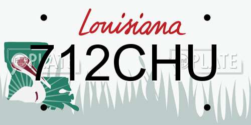 712CHU Louisiana License Plate