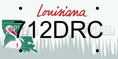 712DRC Louisiana License Plate