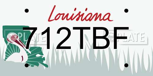712TBF Louisiana License Plate