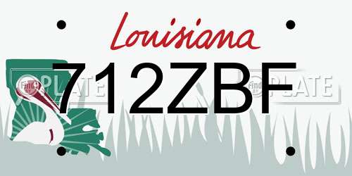 712ZBF Louisiana License Plate