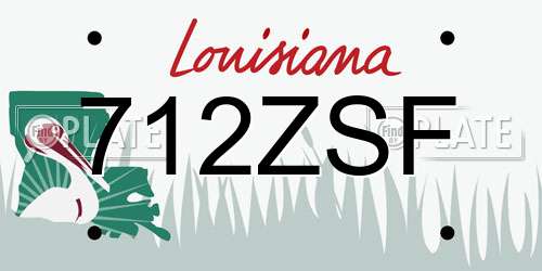 712ZSF Louisiana License Plate