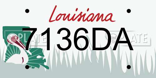 7136DA Louisiana License Plate