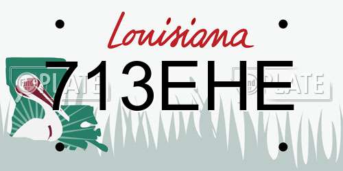 713EHE Louisiana License Plate