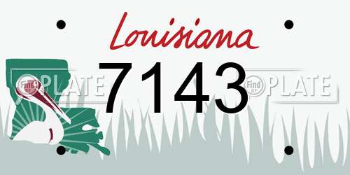 7143 Louisiana License Plate