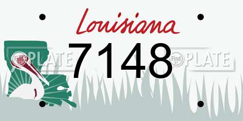 7148 Louisiana License Plate