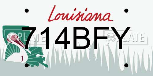 714BFY Louisiana License Plate
