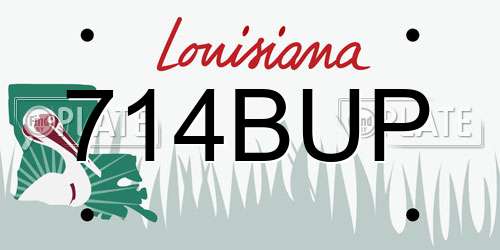 714BUP Louisiana License Plate