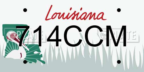 714CCM Louisiana License Plate