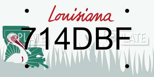 714DBF Louisiana License Plate