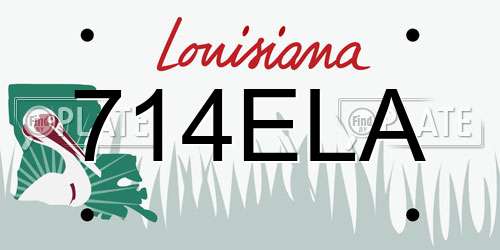 714ELA Louisiana License Plate