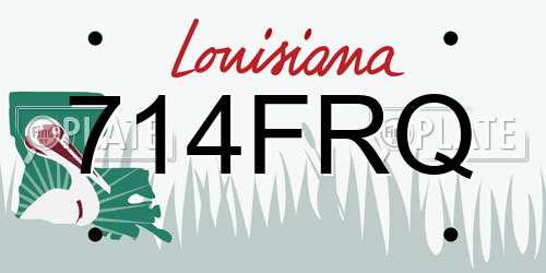 714FRQ Louisiana License Plate