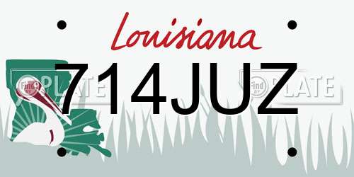 714JUZ Louisiana License Plate