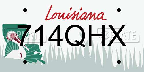 714QHX Louisiana License Plate