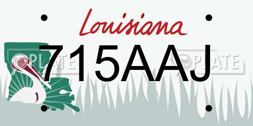 715AAJ Louisiana License Plate