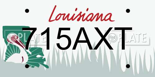 715AXT Louisiana License Plate