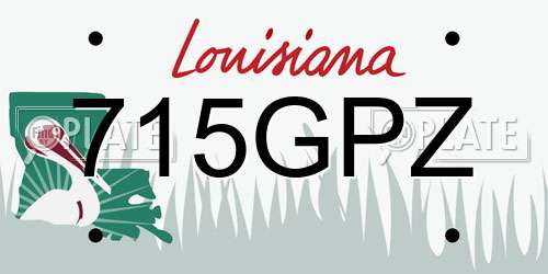 715GPZ Louisiana License Plate