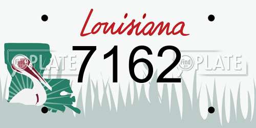 7162 Louisiana License Plate