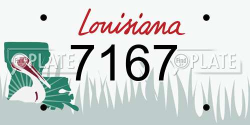 7167 Louisiana License Plate
