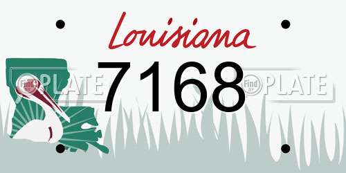 7168 Louisiana License Plate