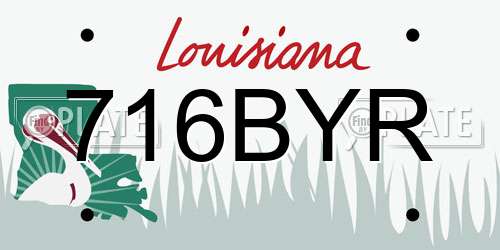 716BYR Louisiana License Plate