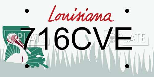 716CVE Louisiana License Plate