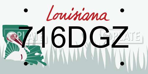 716DGZ Louisiana License Plate