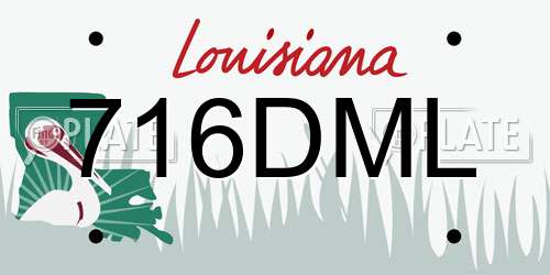 716DML Louisiana License Plate
