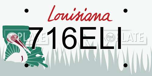 716ELI Louisiana License Plate