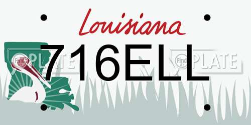716ELL Louisiana License Plate