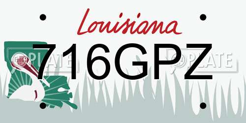 716GPZ Louisiana License Plate