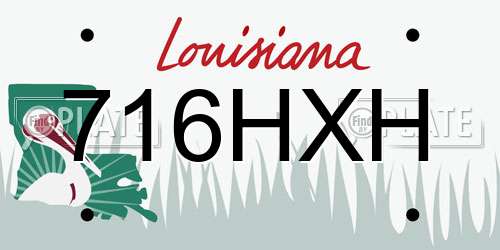 716HXH Louisiana License Plate