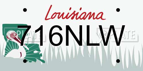 716NLW Louisiana License Plate