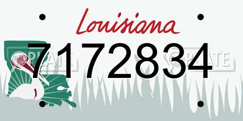 7172834 Louisiana License Plate
