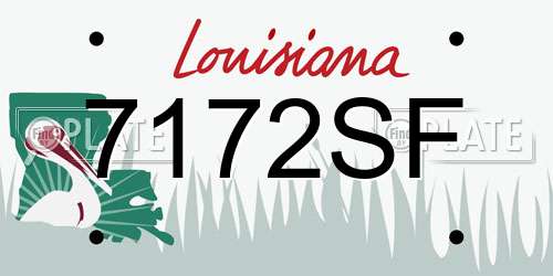7172SF Louisiana License Plate