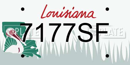 7177SF Louisiana License Plate