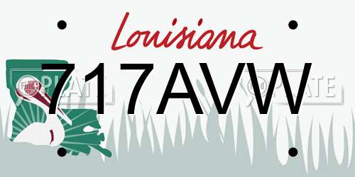717AVW Louisiana License Plate