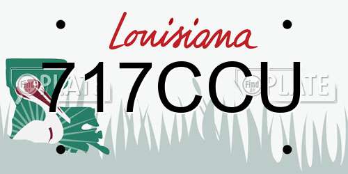 717CCU Louisiana License Plate