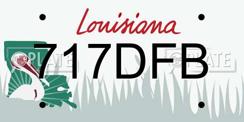 717DFB Louisiana License Plate