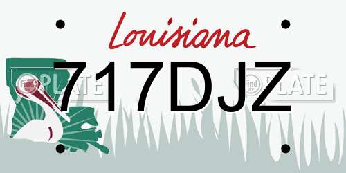 717DJZ Louisiana License Plate