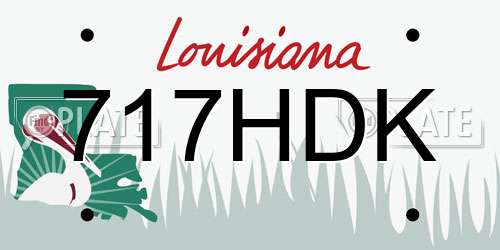 717HDK Louisiana License Plate