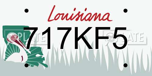 717KF5 Louisiana License Plate