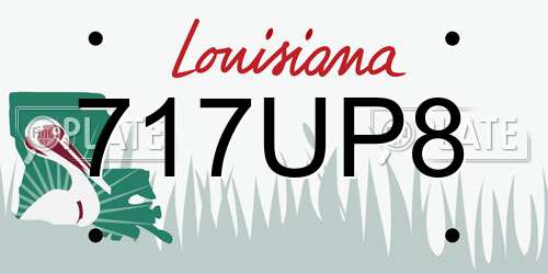 717UP8 Louisiana License Plate