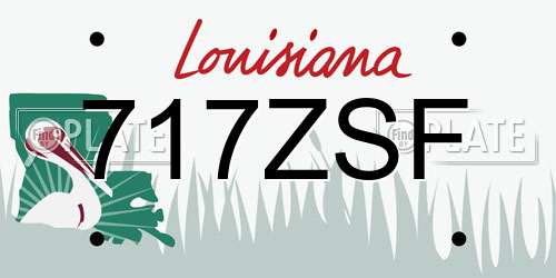 717ZSF Louisiana License Plate