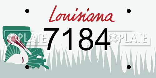 7184 Louisiana License Plate